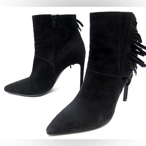 Saint Laurent Suede Fringe Boots - Picture 2 of 12